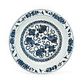 A large blue and white dish, ming dynasty, late 16th century