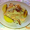 Pavés de colin et gambas à la sauce citron