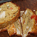 Cake aux saveurs indiennes, poulet tandoori, curry, echalotes,tomates cerise, estragon