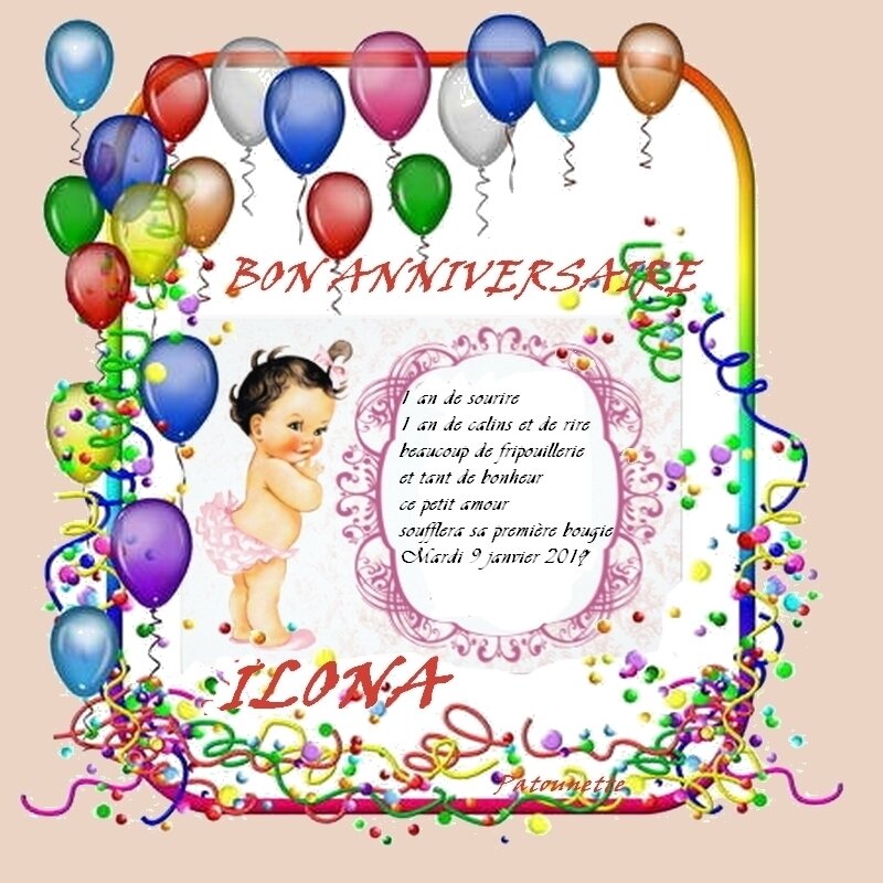 Bon Anniversaire Ilona L Univers De Patounette Et Ses Amis Es