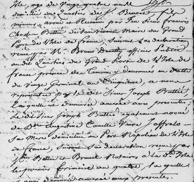 Buttié Joseph et Louise Marianne Pitou_mariage 1806_St André