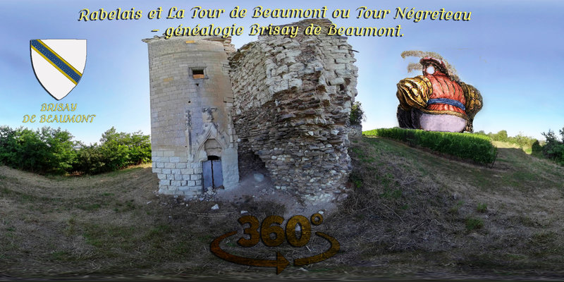 Rabelais et La tour de Beaumont ou tour Négreteau - généalogie Brisay de Beaumont