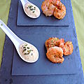 Crevettes panées à la noix de coco - sauce légère à la mangue
