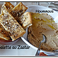 Hoummous, zaatar et galette libanaise au zaatar