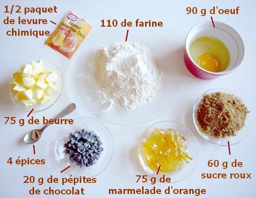 ingredients cake orange