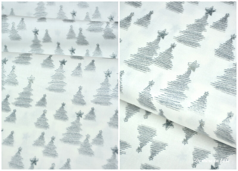 fond blanc grands sapins argent