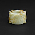 A white jade ring, possibly neolithic period, circa 3500-3000 bc