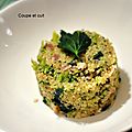 Risotto de quinoa, brocolis, lard et graines de lin