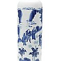 A blue and white sleeve vase, rolwagen, shunzhi