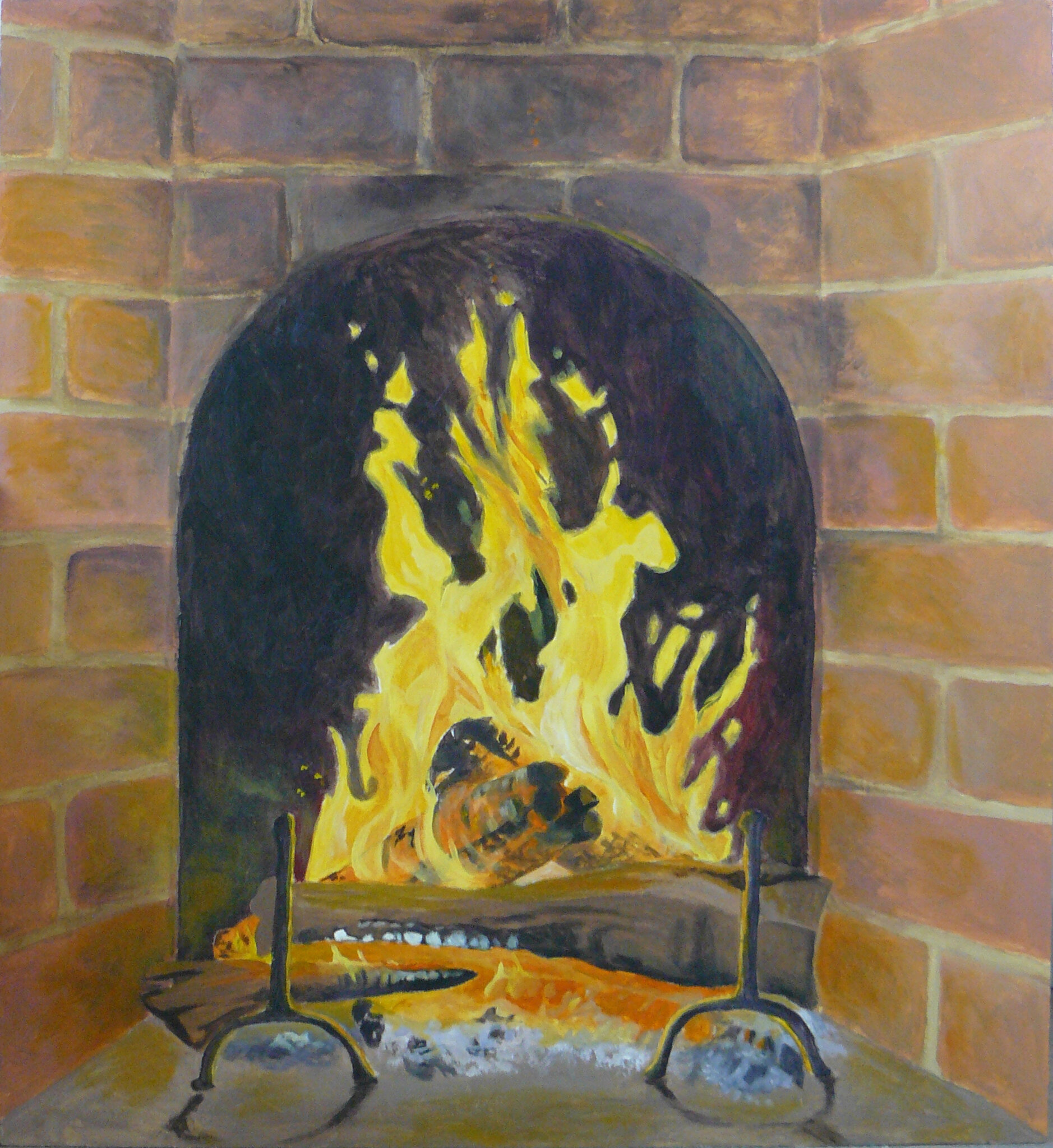 Trompe L Oeil Feu De Cheminée trompe l'oeil feu de cheminée - Photo de fresque et trompe l'œil - Coline