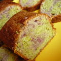 Cake marbré en rose et vert! (pistaches - framboises)