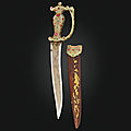 A rare gem set jade-hilted dagger with scabbard, mughal india, 17th century