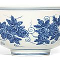 An important and rare blue and white ‘Palace Bowl’, Mark and period of Chenghua