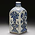 A safavid blue, black and white flask, persia, 17th century - sotheby's