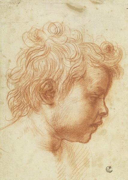 Head of an Infant in Profile to the Right, ca