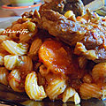 Makarouna arbi- pâtes arabes façon grand-mère aux côtelettes