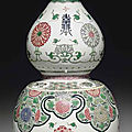 A famille verte double-gourd vase, kangxi period (1662-1722)