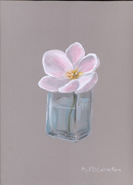 Fleur rose pâle, vase 2
