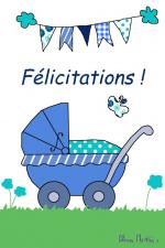 Carte de félicitations naissance - Bleues Mirettes