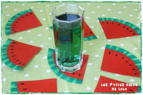 DIY déco utile : faire des dessous de verres pastèque - Les p