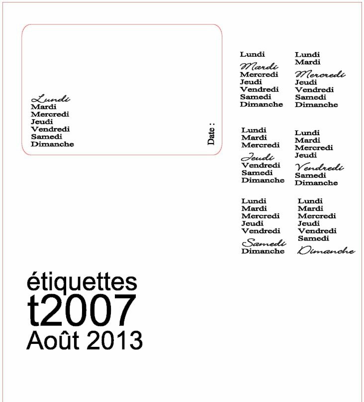 Etiquettes Project Life Aout 2013 Les étiquettes De T2007 