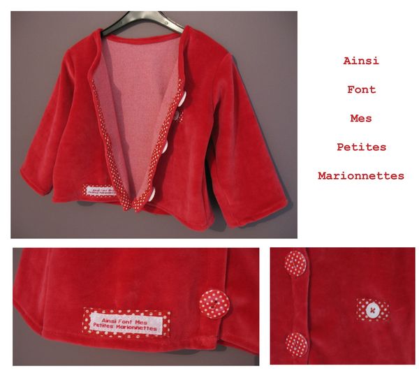gilet rouge pois 2