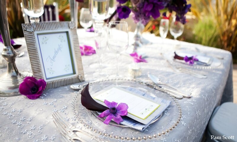 Planche d'inspiration mariage argent, violet, parme et gris #1
