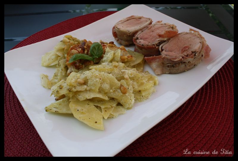 Filet Mignon De Porc Au Lard Et Gratin De Pommes De Terre Au