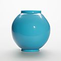 Chinese Sky Blue Glass Vase, Qing Dynasty