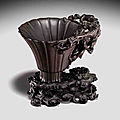 A petal lobed-form rhinoceros horn cup. 17th-18th century