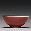 A copper-red-glazed bowl, yongzheng mark and period