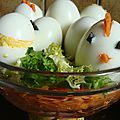 Oeufs durs en poussins