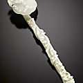 A white jade 'crane and lingzhi' ruyi sceptre, qing dynasty, 18th-19th century