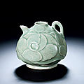 A yaozhou celadon glazed carved ewer, northern song dynasty, 10th-12th century