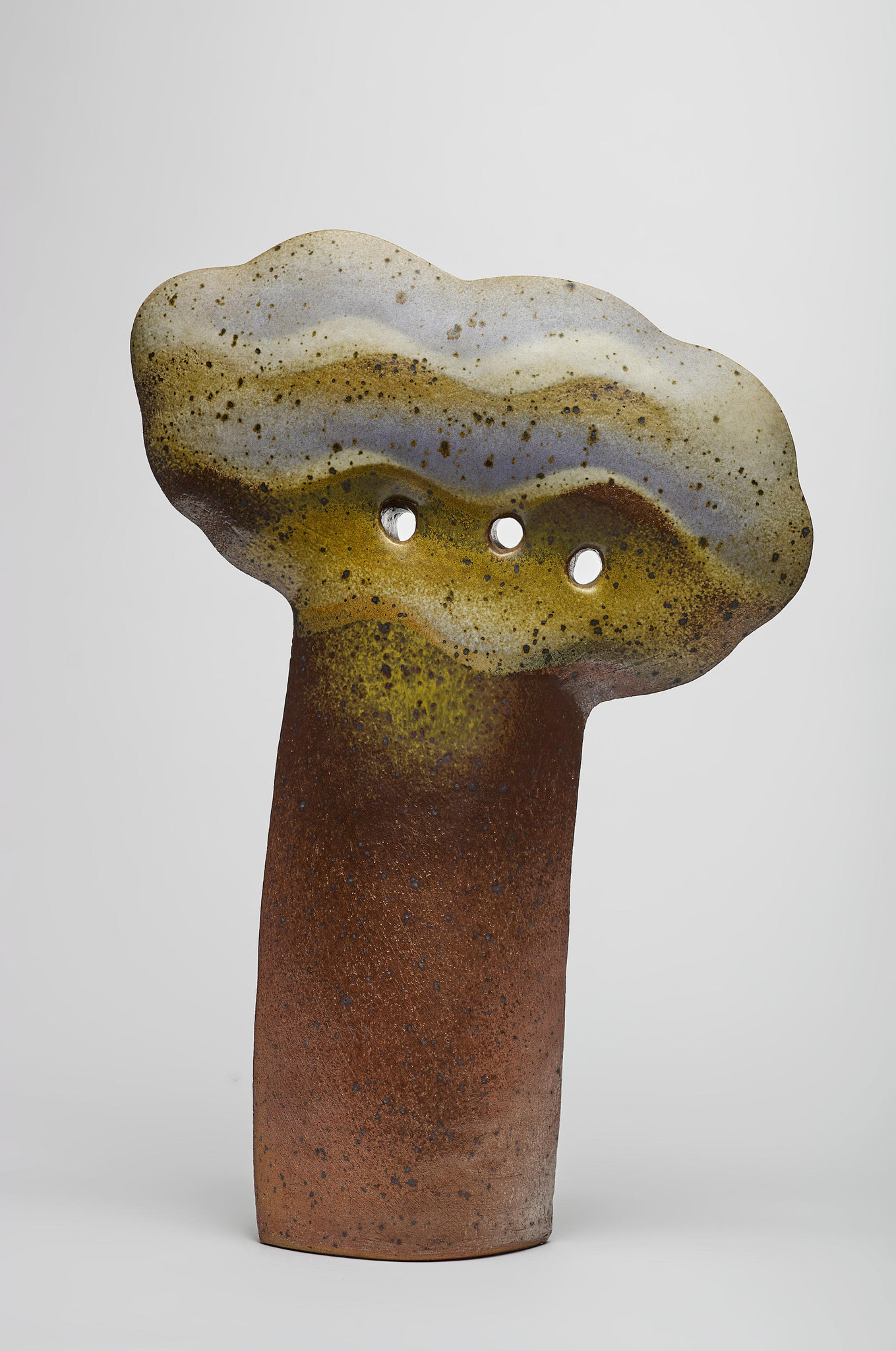 Sculpture vintage forme champignon en bois, 1970