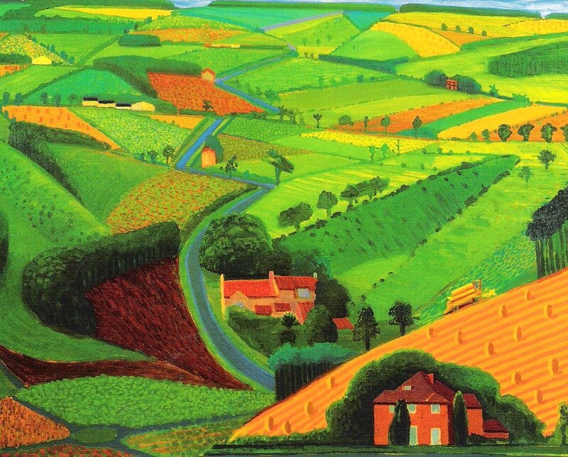 david-hockney-the-road-across-the-wolds-1997-oil-on-canvas