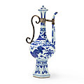 A blue and white ewer and cover, ming dynasty, 16th century
