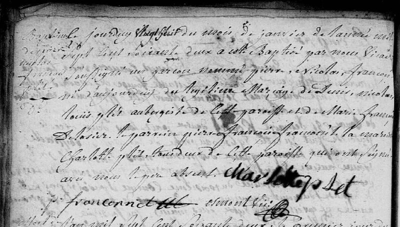 baptême 1762