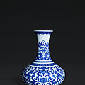 A fine and rare blue and white 'kui dragon' vase, seal mark and period of qianlong