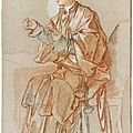 François boucher (paris 1703 - 1770), study of a young chinese woman seated at the table