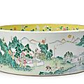 A large famille-rose 'dragon' basin, qing dynasty, 19th century