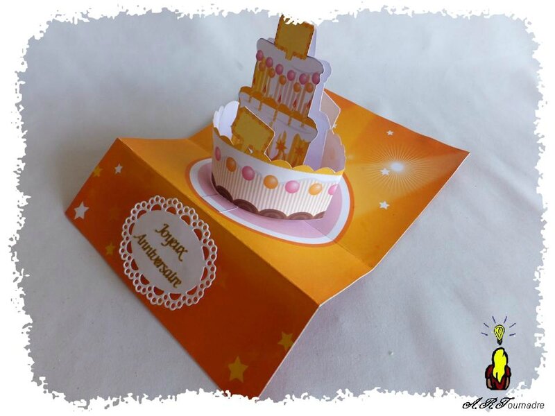 Carte Pop Up Un Gateau D Anniversaire Haut En Couleurs Les Passions D Art