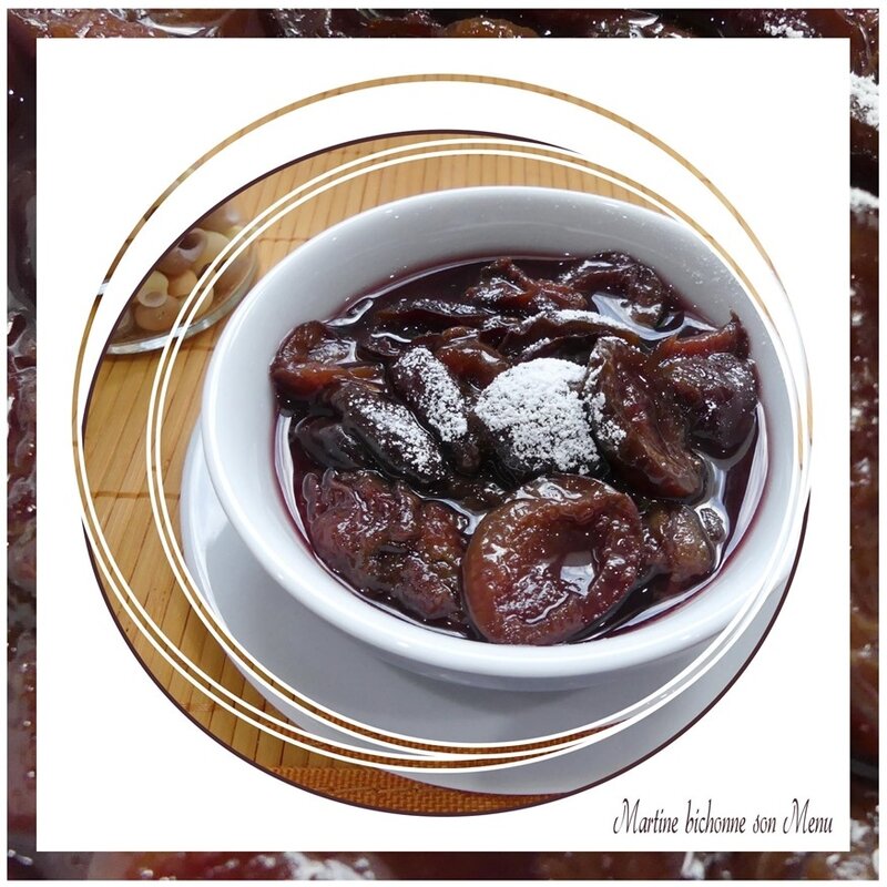 Compotée de prunes rouges Martine bichonne son Menu