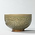 A yaozhou carved 'floral' deep bowl, northern song dynasty (960-1127)
