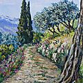 chemin dans les monts de Vaucluse
