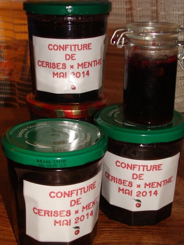 CONFITURE DE CERISES A LA MENTHE " Du jardin et du marché à l
