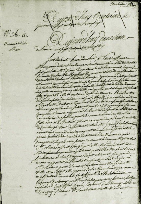 Le 2 février 1790 à Mamers élections de la municipalité (suite).