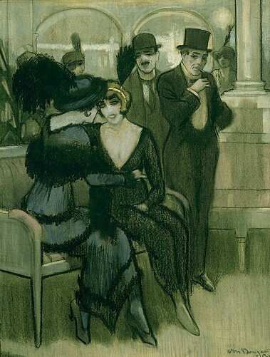 Kees van Dongen Dames assises, pastel