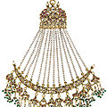 A jewelled head ornament (jhumar) with seed-pearls, india, lucknow, 19th-20th century