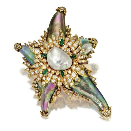 David Webb Vintage Gold, Platinum, Cultured Pearl And Diamond